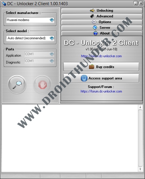 working username and password for dc unlocker