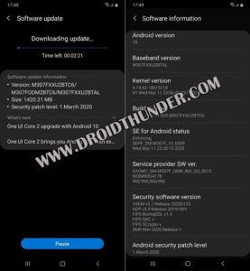 samsung m30s ram and rom