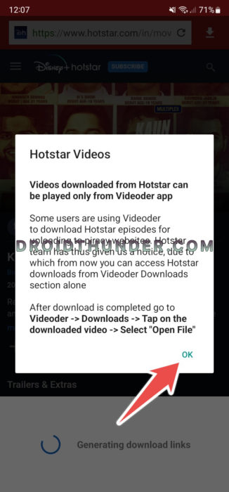 Downloaded videos played only in Videoder app popup