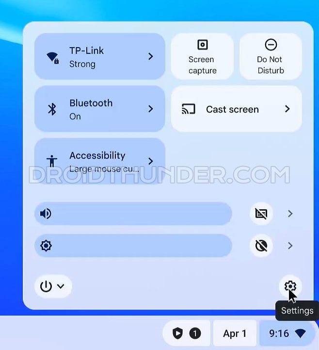 Open Settings to Enable Linux on Chromebook