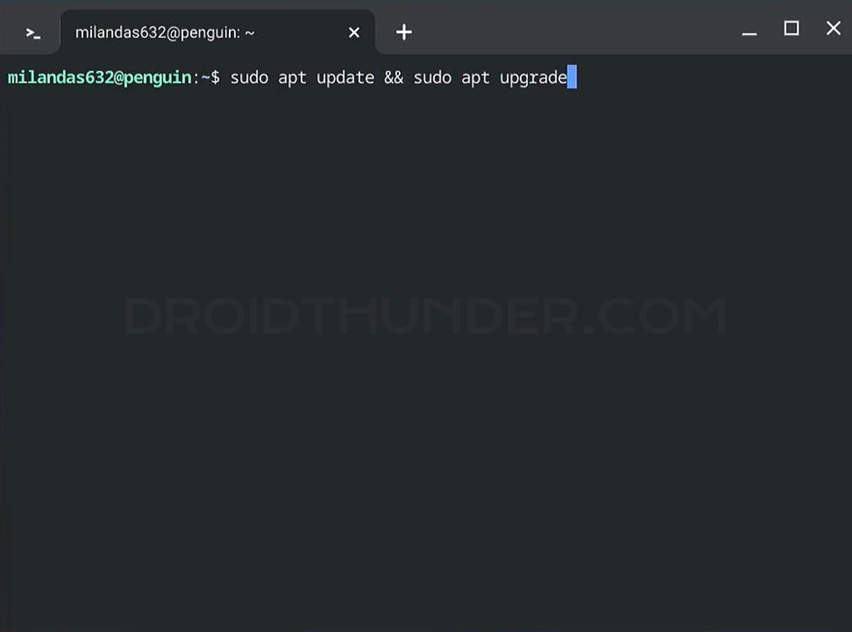 Update Linux packages on Chromebook using Terminal window